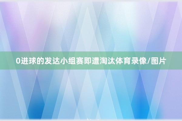 0进球的发达小组赛即遭淘汰体育录像/图片